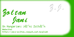 zoltan jani business card